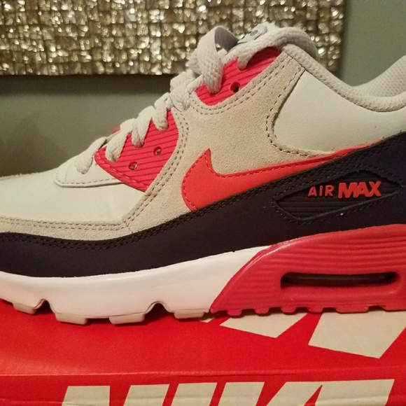 New Nike Air Max 90 Premium Mesh Youth Women - Picture 2 of 3